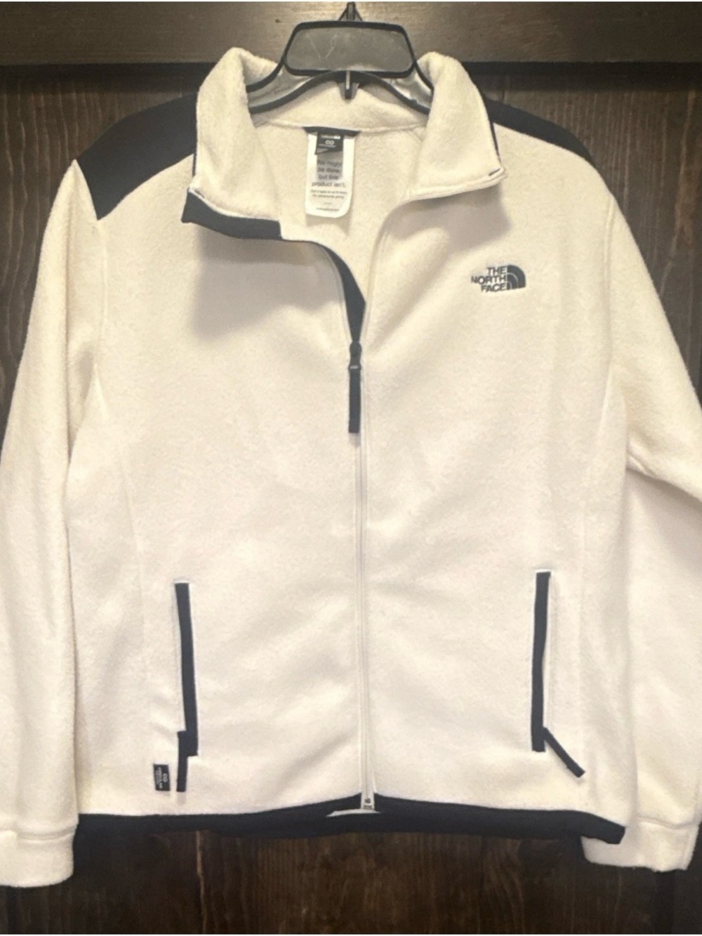 The North Face White Fleece Jacket with Black Accents